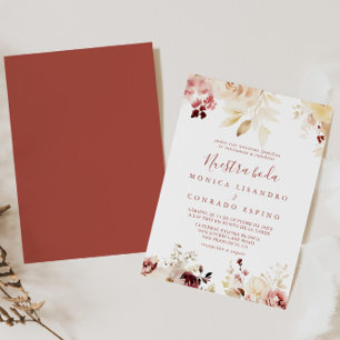 Invitación Boda Calligraphy Graceful Floral Nuestra Boda