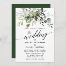 Boda Calligraphy Watercolor Greenery