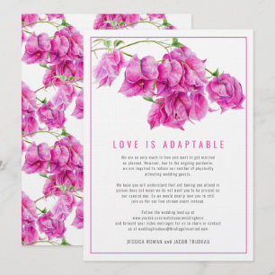 Invitación Boda cambiado a buganvillas de flujo en vivo rosa