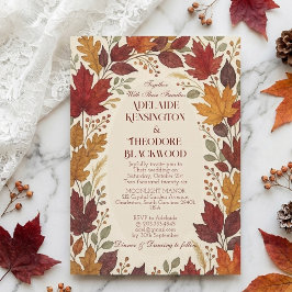 Invitación Boda campestre de colores de otoño con felicidad r