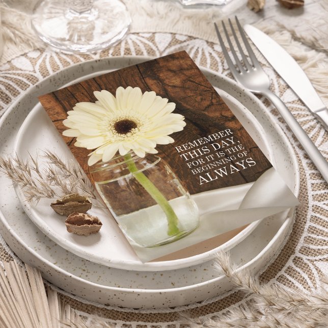 Invitación Boda Campestre de Daisy en Tarro Mason - Guardar l (Subido por el creador)