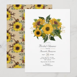 Invitación Boda campestre de girasoles rústicos