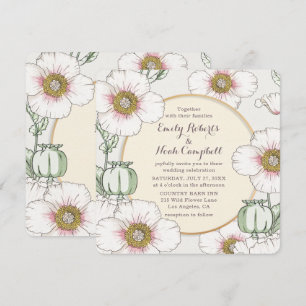 Invitación Boda campestre de jardín con flores silvestres pas