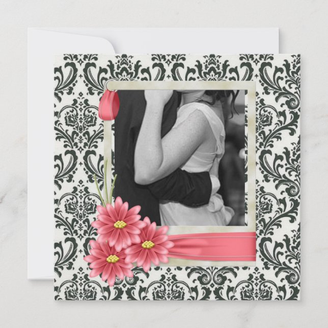 Invitación boda campestre de margarita rústica (Anverso)