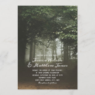 Invitación Boda campestre de verano de árboles verdes foresta