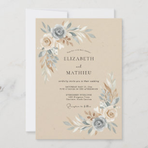 Invitación Boda campestre etérea en arena