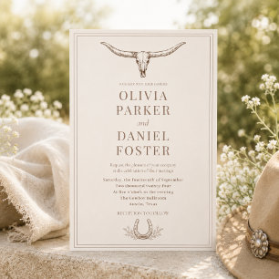 Invitación Boda Campestre Rústica Western con Herradura