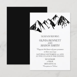 Invitación Boda campestre Winter Rocky Mountain Lake