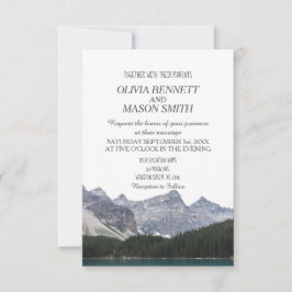 Invitación Boda campestre Winter Rocky Mountain Lake