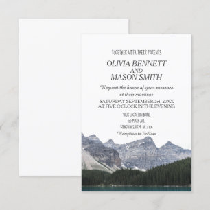 Invitación Boda campestre Winter Rocky Mountain Lake