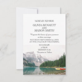 Invitación Boda campestre Winter Rocky Mountain Lake
