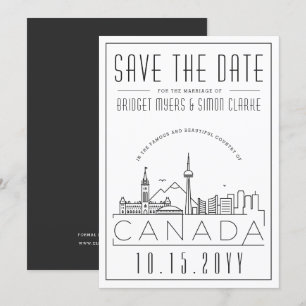 Invitación Boda Canadá Silueta Estilizada Cielo Guardar la Fe