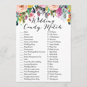 Invitación Boda Candy Match Garden Bridal Shower Juego 5 x 7