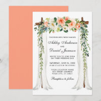 Boda Canopy Arch Watercolor Coral Floral