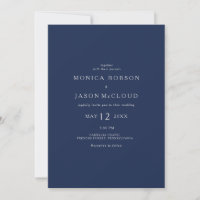 Boda caoba azul de la Marina Minimalista clásica