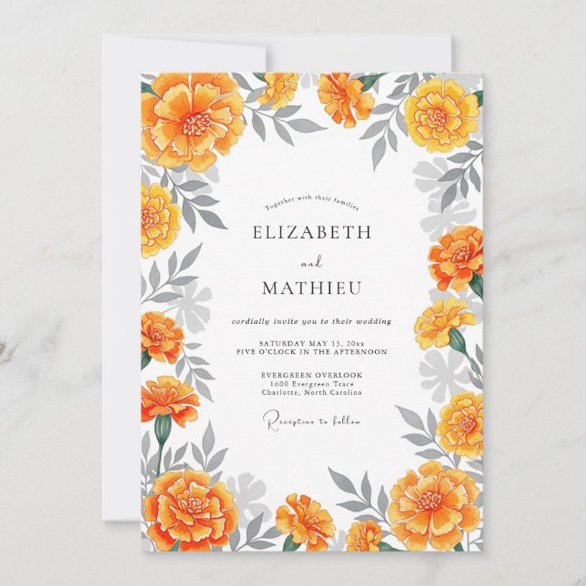 Invitación Boda Capricho de Flor de Naranja (Anverso)
