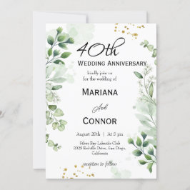 Invitación Boda caprichosa boho con vegetación Aniversario 