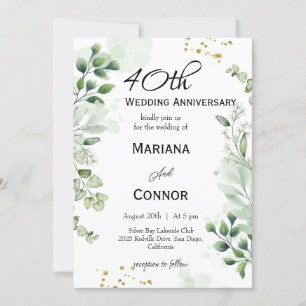 Invitación Boda caprichosa boho con vegetación Aniversario 