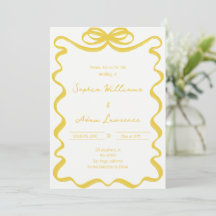 Boda caprichosa con pinceladas amarillas escritas 