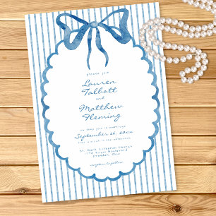 Invitación Boda caprichosa de arco iris de acuarela azul