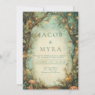 Invitación Boda Caprichosa de Champiñón del Bosque Encantado