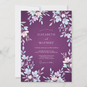 Invitación Boda Caprichosa de Ciruela Profunda