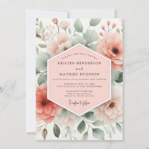Invitación Boda Caprichosa de Coral Floral