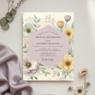 Invitación Boda caprichosa de floral lavanda pálido