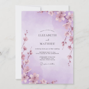 Invitación Boda caprichosa de lavanda Sakura