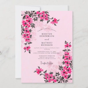 Invitación Boda caprichosa de magenta de primavera