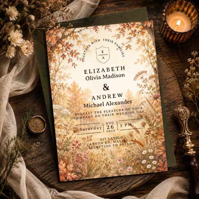 Invitación Boda caprichosa de otoño en el bosque (Subido por el creador)