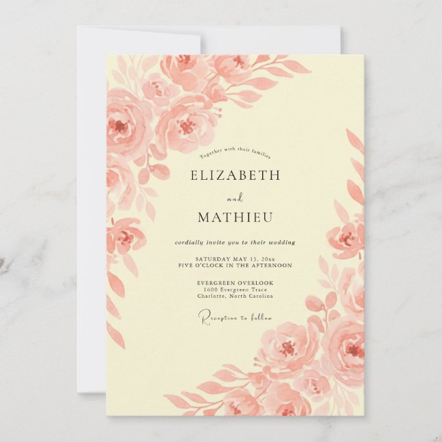 Invitación Boda Caprichosa de Pradera de Albaricoque (Anverso)