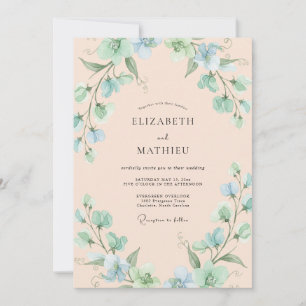 Invitación Boda Caprichosa de Pradera Verde Menta