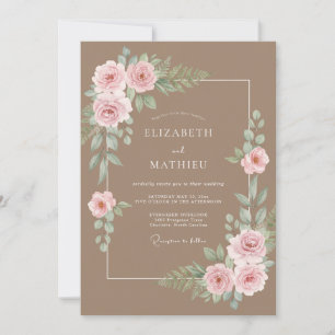 Invitación Boda caprichosa de primavera con moca