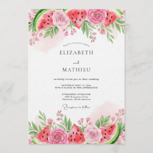 Invitación Boda caprichosa de sandía rosa