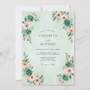 Invitación Boda caprichosa de verde menta en la naturaleza