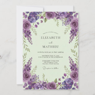 Invitación Boda caprichosa de violeta de primavera