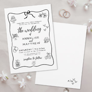 Invitación Boda Caprichosa Dibujada a Mano