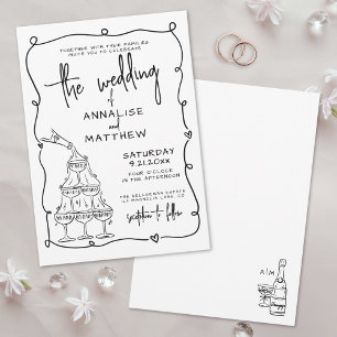 Invitación Boda Caprichosa Dibujada a Mano
