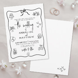 Invitación Boda Caprichosa Dibujada a Mano