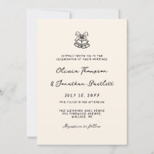 Boda Caprichosa Dibujada a Mano en Blanco y Negro
