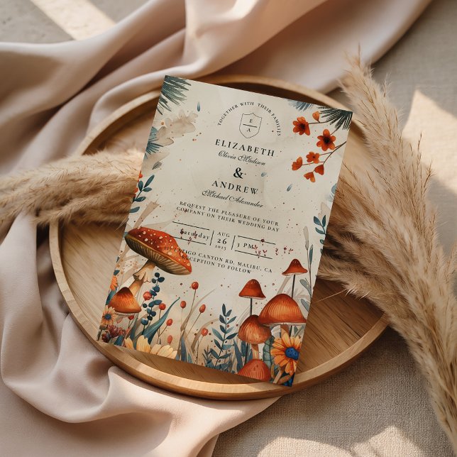 Invitación Boda caprichosa en el bosque de hongos (Subido por el creador)