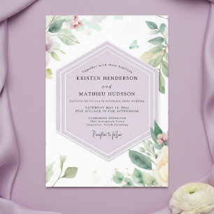 Invitación Boda caprichosa en el bosque de lavanda pálida