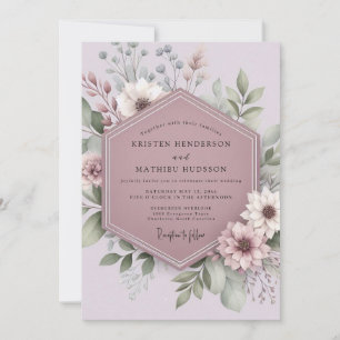 Invitación Boda Caprichosa Flor de Malva