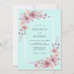 Invitación Boda Caprichosa Flor de Teal