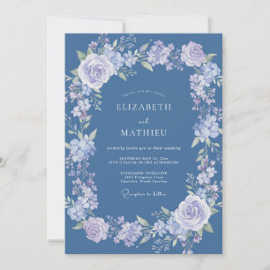 Invitación Boda caprichosa floral lila