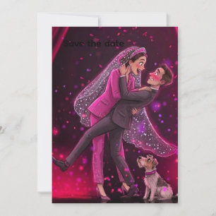 Invitación Boda Caprichosa Guardar la Fecha con CuInvitation