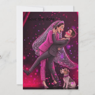 Invitación Boda Caprichosa Guardar la Fecha con CuInvitation