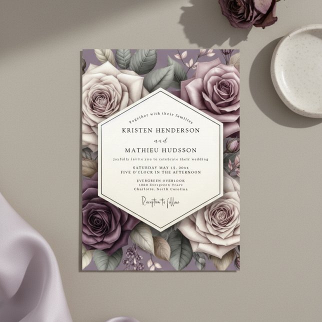 Invitación Boda Caprichosa Rosa Malva (Subido por el creador)