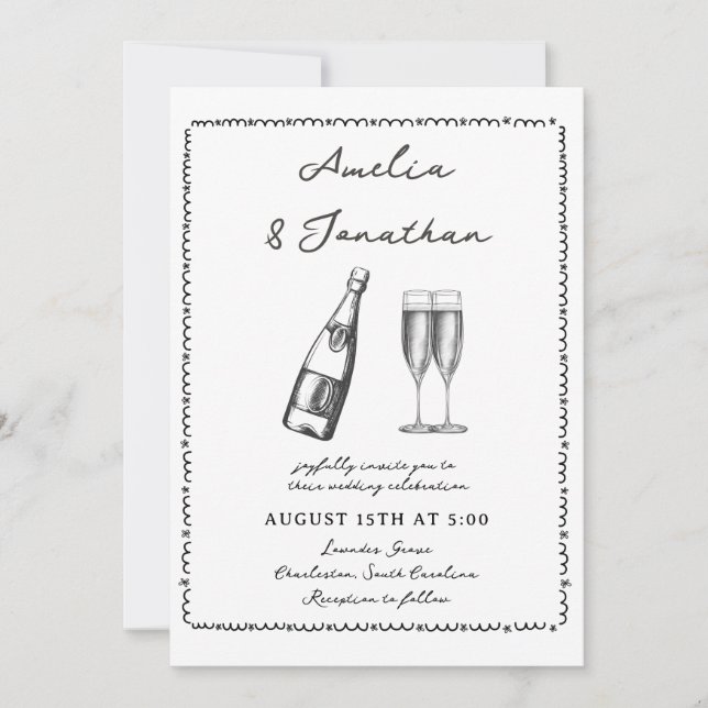 Invitación Boda caprichoso (Anverso)